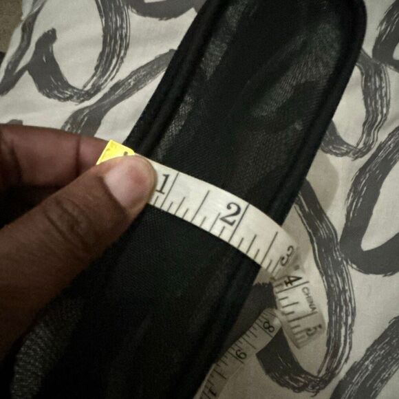 Chanel Beauty Women's Zip Around Crescent Cosmetic Bag Black Mesh Travel Pouch - Picture 12 of 12